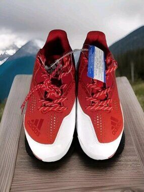 Adidas Mens PowerAlley 4 Baseball Cleats, Power Red/White/Silver Metallic, 8 M